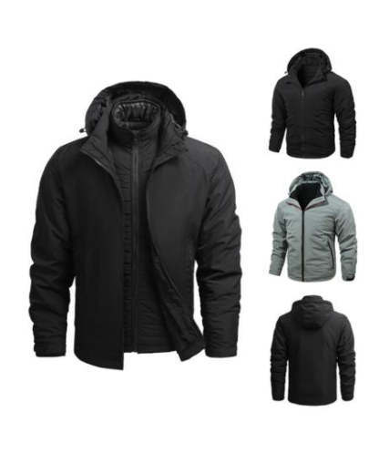 SWISSWELL Men's Casual Fleece Lined Waterproof Windproof Detachable Hooded Jacket -ZPK010361|Swisswell