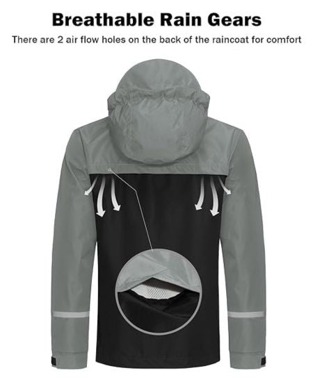 SWISSWELL Kids Gear Waterproof Rain Suit Hooded Jacket and Pants Set-CUBRS03258|Swisswell