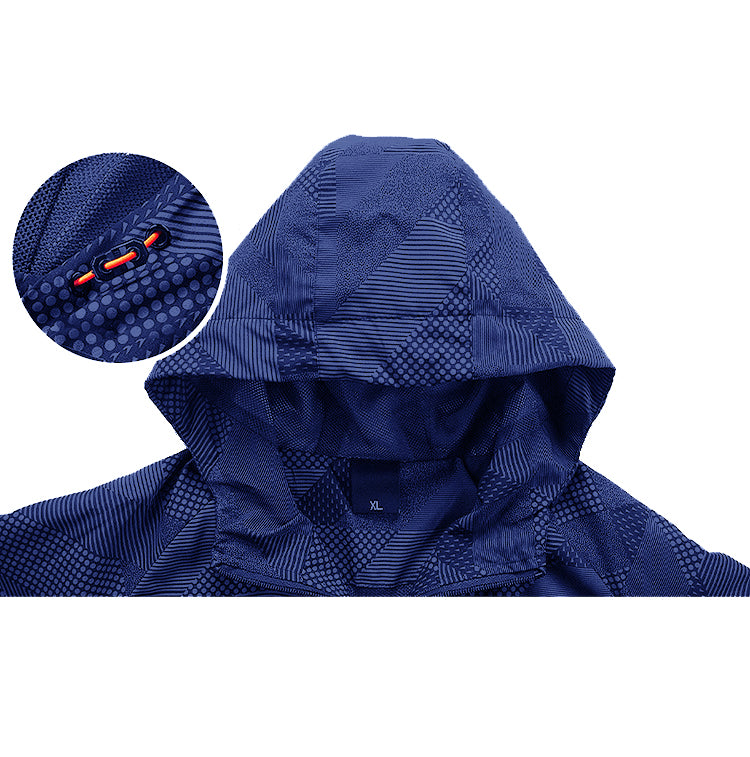 SWISSWELL Men's Striped Full Sports Waterproof Breathable Rain Jacket Windbreaker-ZPK010371|Swisswell