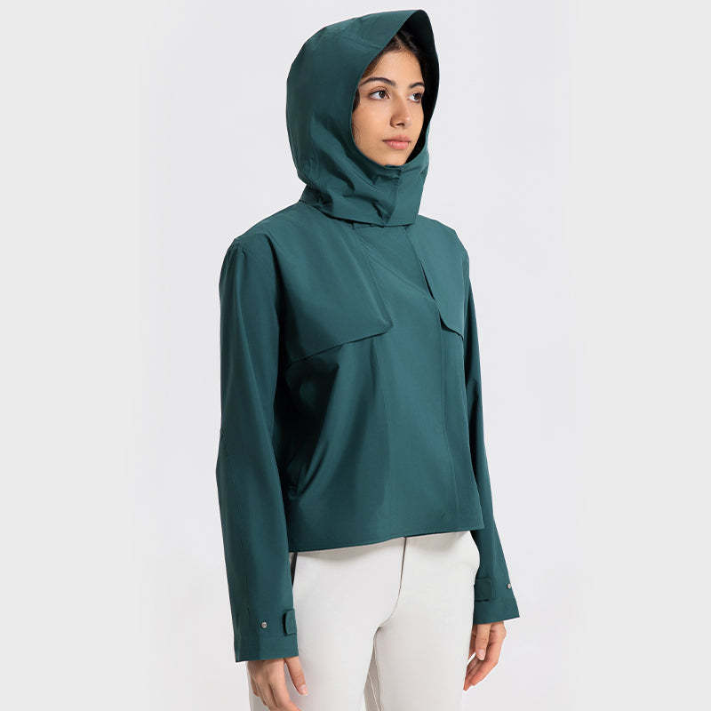 SWISSWELL Women Waterproof Short Windbreaker Women's Fashion Versatile Sports Hooded-DAW045|Swisswell