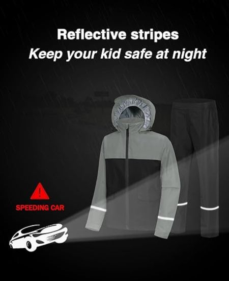 SWISSWELL Kids Gear Waterproof Rain Suit Hooded Jacket and Pants Set-CUBRS03258|Swisswell