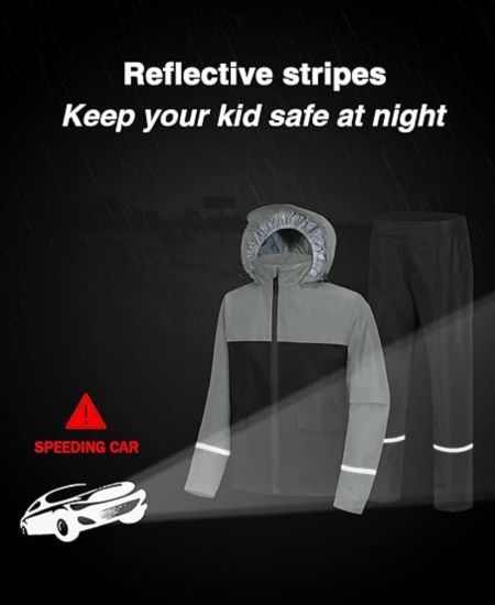 SWISSWELL Kids Gear Waterproof Rain Suit Hooded Jacket and Pants Set-CUBRS03258|Swisswell