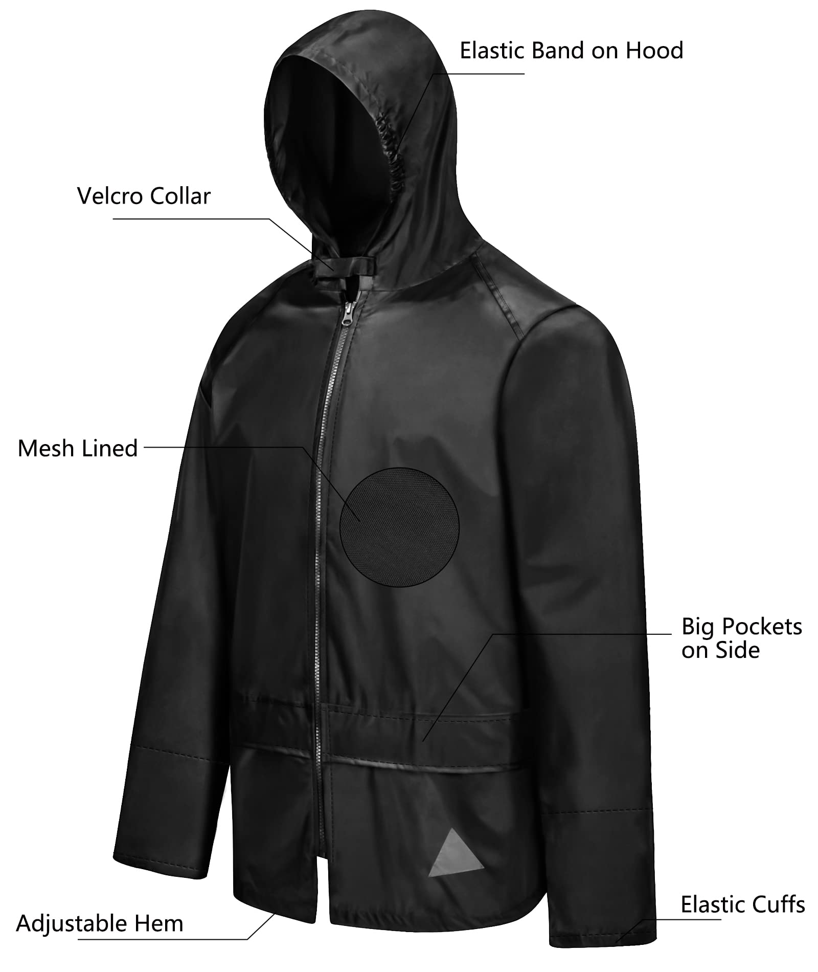 SWISSWELL Men's Windbreaker Rain Jacket Mens Lightweight Hooded Raincoat -ZPK000828|Swisswell