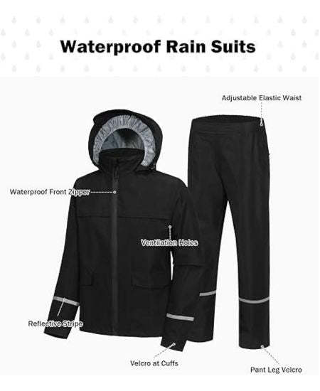 SWISSWELL Kids Gear Waterproof Rain Suit Hooded Jacket and Pants Set-CUBRS03258|Swisswell