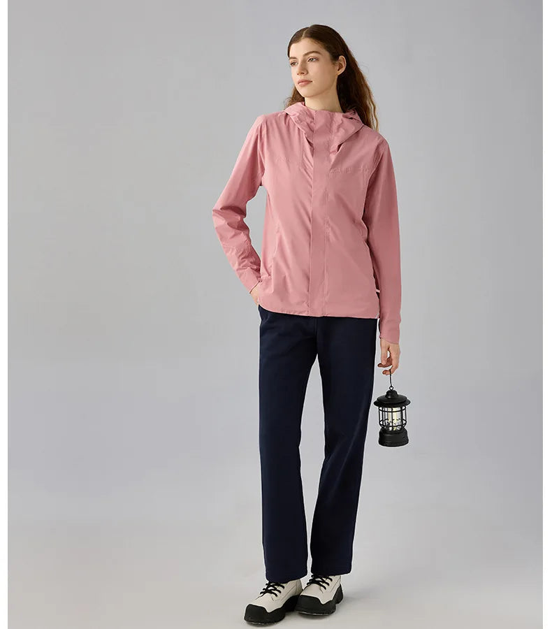 SWISSWELL Women Plus Velvet Single-Layer Soft Shell Hooded Jacket DAW011|Swisswell