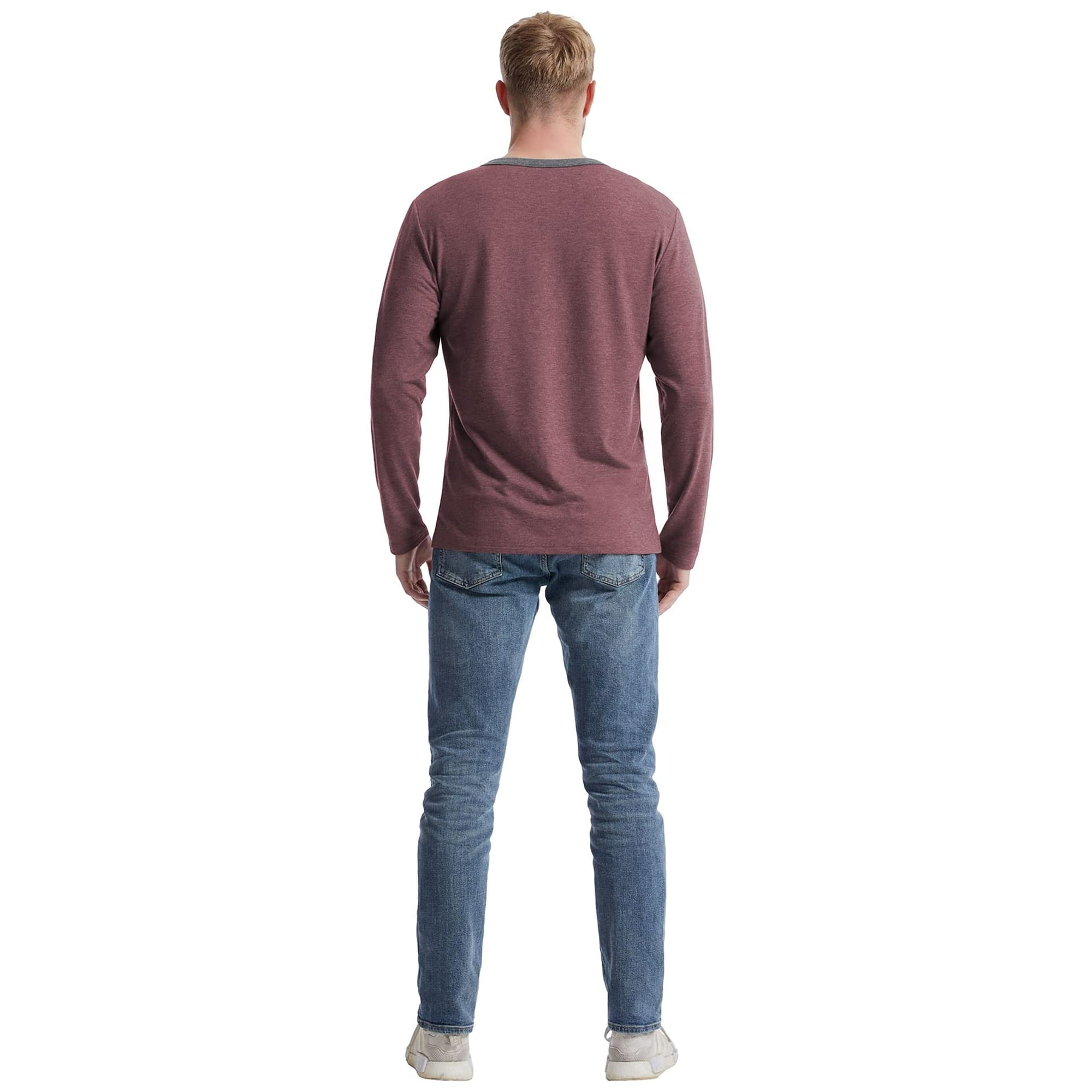 IGEEKWELL Men's Long Sleeve Button Placket Leisure Stand Collar Henley Shirt-CUMLS01003|Swisswell
