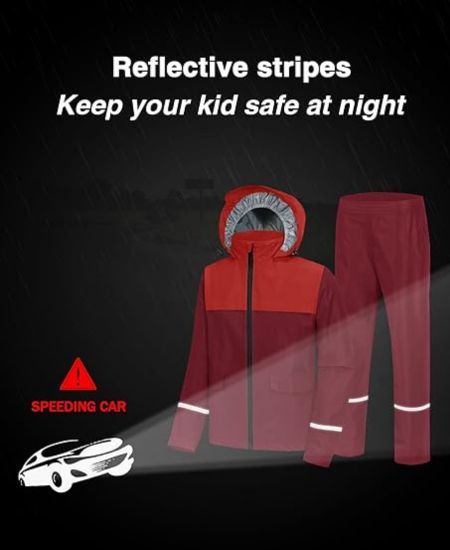 SWISSWELL Kids Gear Waterproof Rain Suit Hooded Jacket and Pants Set-CUBRS03258|Swisswell