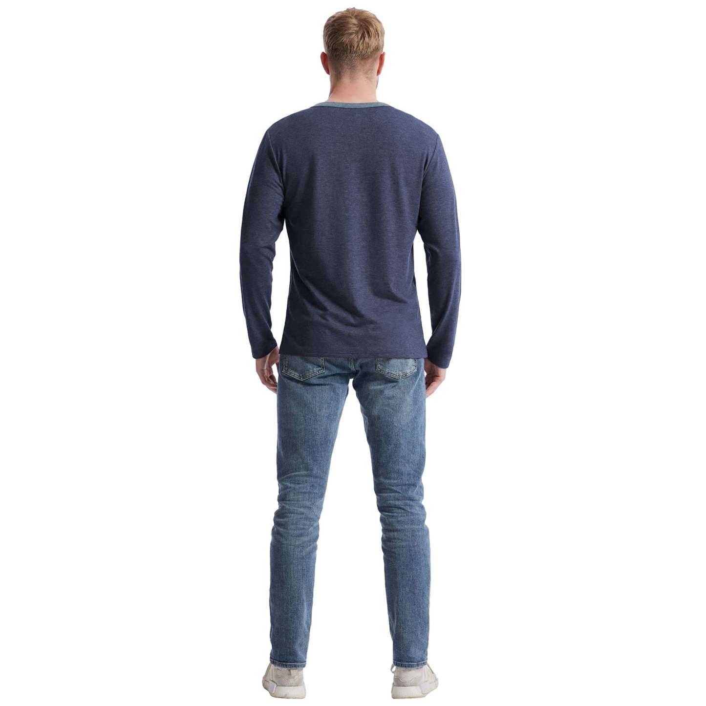 IGEEKWELL Men's Long Sleeve Button Placket Leisure Stand Collar Henley Shirt-CUMLS01003|Swisswell