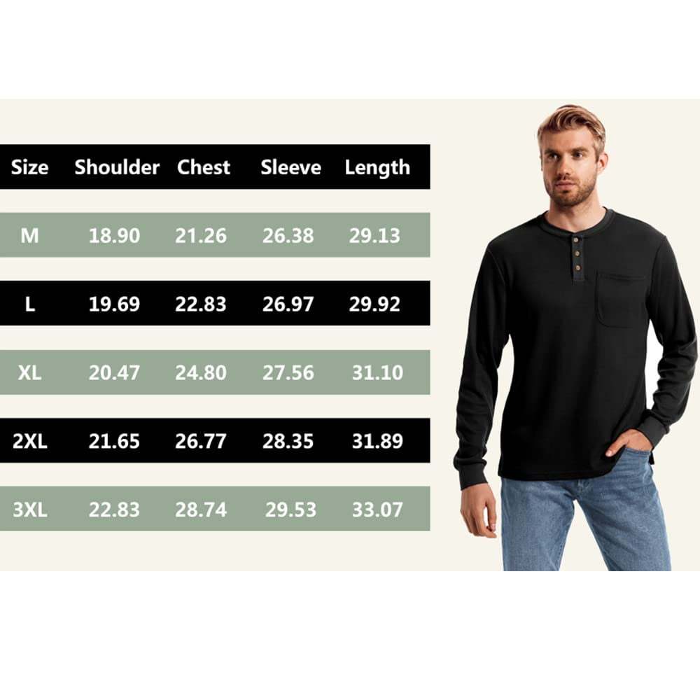 IGEEKWELL Men's Long Sleeve Button Placket Leisure Stand Collar Henley Shirt-CUMLS01003|Swisswell