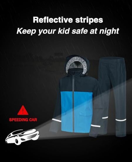 SWISSWELL Kids Gear Waterproof Rain Suit Hooded Jacket and Pants Set-CUBRS03258|Swisswell