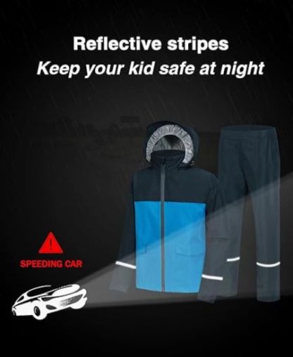 SWISSWELL Kids Gear Waterproof Rain Suit Hooded Jacket and Pants Set-CUBRS03258|Swisswell