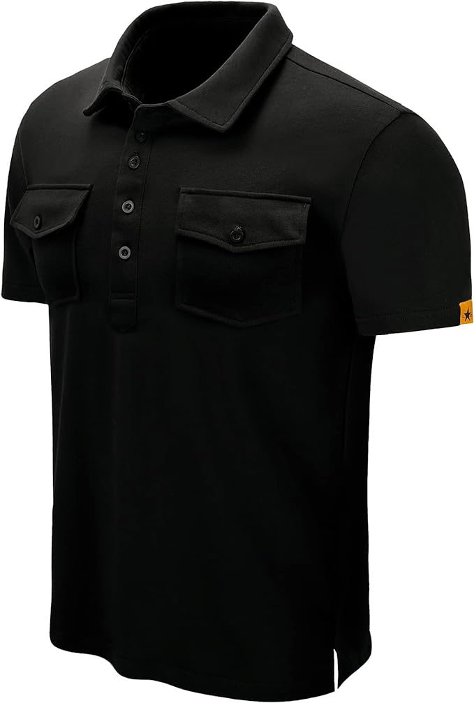 IGEEKWELL Men's Golf Regular Fit Polo Shirt Short Sleeve Double Pocket Summer Solid Tee Shirts-APOH700112|Swisswell