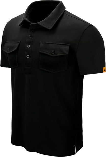 IGEEKWELL Men's Golf Regular Fit Polo Shirt Short Sleeve Double Pocket Summer Solid Tee Shirts-APOH700112|Swisswell