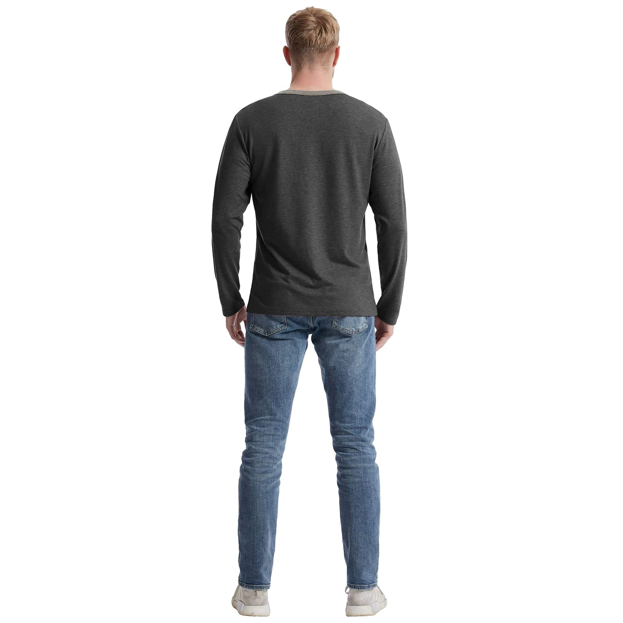 IGEEKWELL Men's Long Sleeve Button Placket Leisure Stand Collar Henley Shirt-CUMLS01003|Swisswell