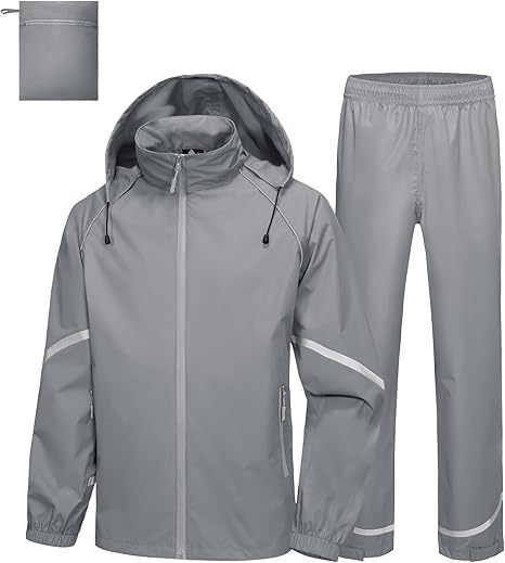 Men's Waterproof Lightweight Hooded Rainsuit-TUMRS05175