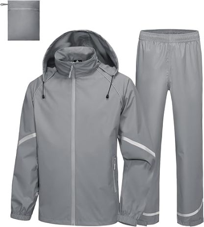 Men's Waterproof Lightweight Hooded Rainsuit-TUMRS05175