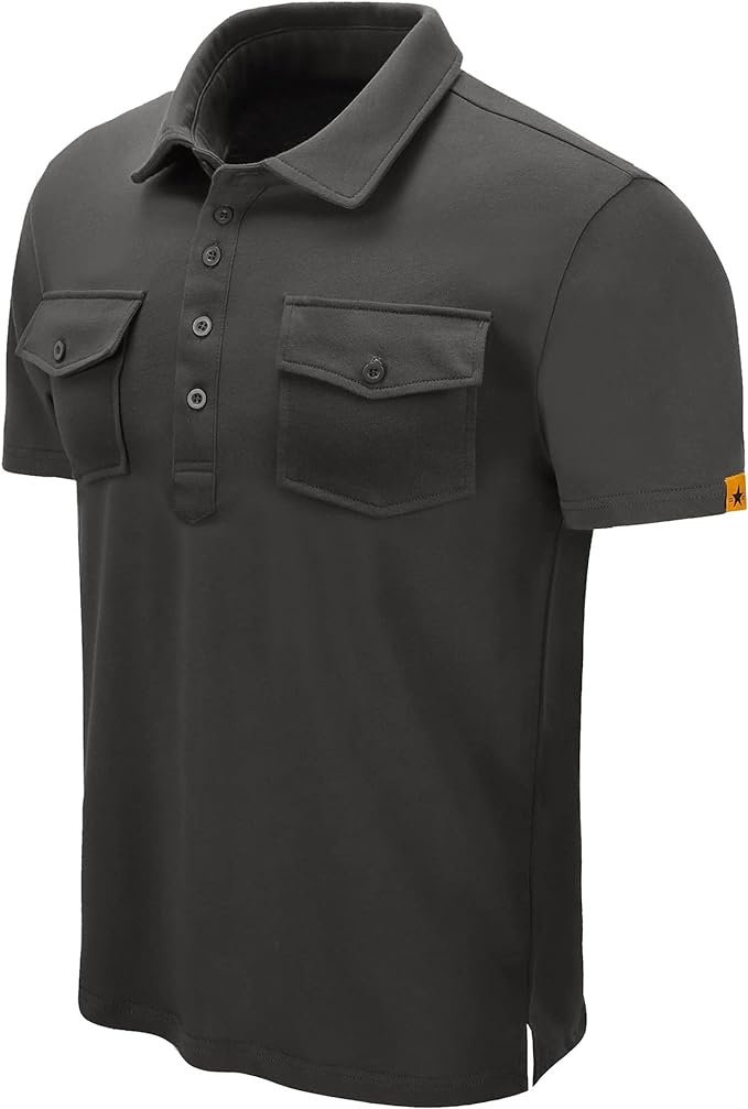 IGEEKWELL Men's Golf Regular Fit Polo Shirt Short Sleeve Double Pocket Summer Solid Tee Shirts-APOH700112|Swisswell