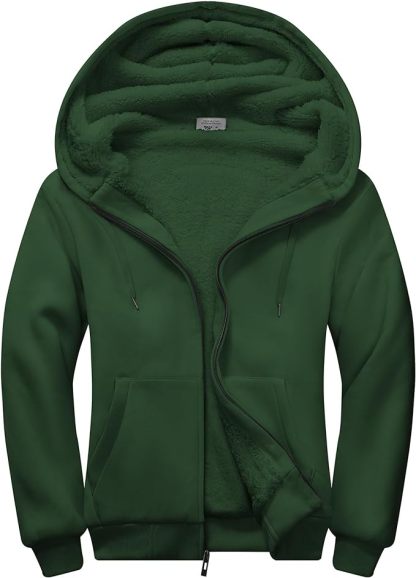 IGEEKWELL Men's Winter Hoodies Full Zip Up Fleece Sherpa Lined Heavyweight Jacket-ZITY0652|Swisswell