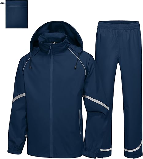 Men's Waterproof Lightweight Hooded Rainsuit-TUMRS05175