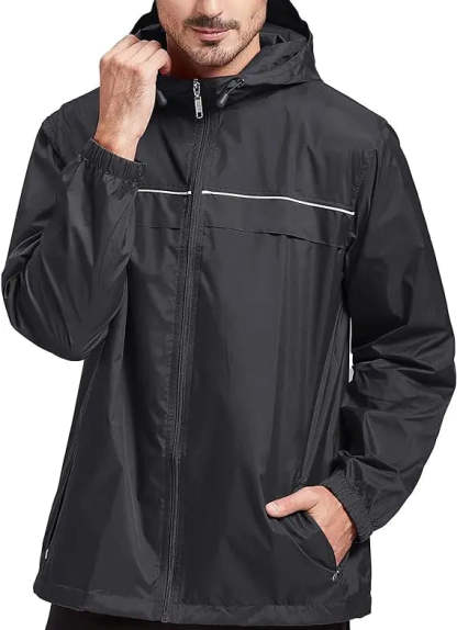 SWISSWELL Men's High Quality Waterproof Outdoor Raincoat Zip Up Hooded Jacket -ZPK000011|Swisswell