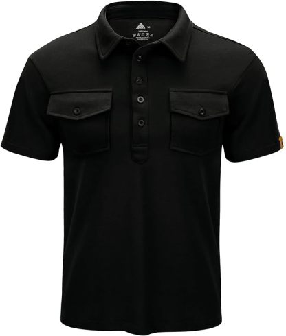 IGEEKWELL Men's Golf Regular Fit Polo Shirt Short Sleeve Double Pocket Summer Solid Tee Shirts-APOH700112|Swisswell