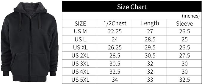 IGEEKWELL Men's Winter Hoodies Full Zip Up Fleece Sherpa Lined Heavyweight Jacket-ZITY0652|Swisswell