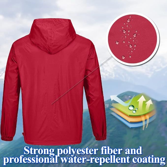 IGEEKWELL Men's Waterproof Lightweight Windbreaker Hooded Rain Jacket for Hiking-CFMNY00001|Swisswell