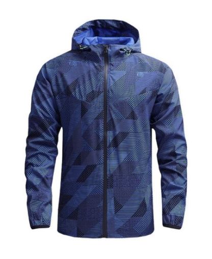 SWISSWELL Men's Striped Full Sports Waterproof Breathable Rain Jacket Windbreaker-ZPK010371|Swisswell