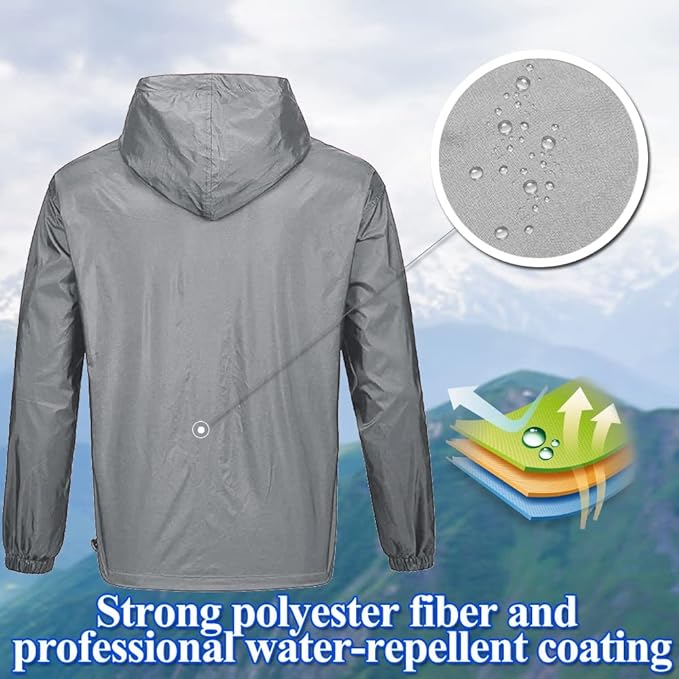 IGEEKWELL Men's Waterproof Lightweight Windbreaker Hooded Rain Jacket for Hiking-CFMNY00001|Swisswell