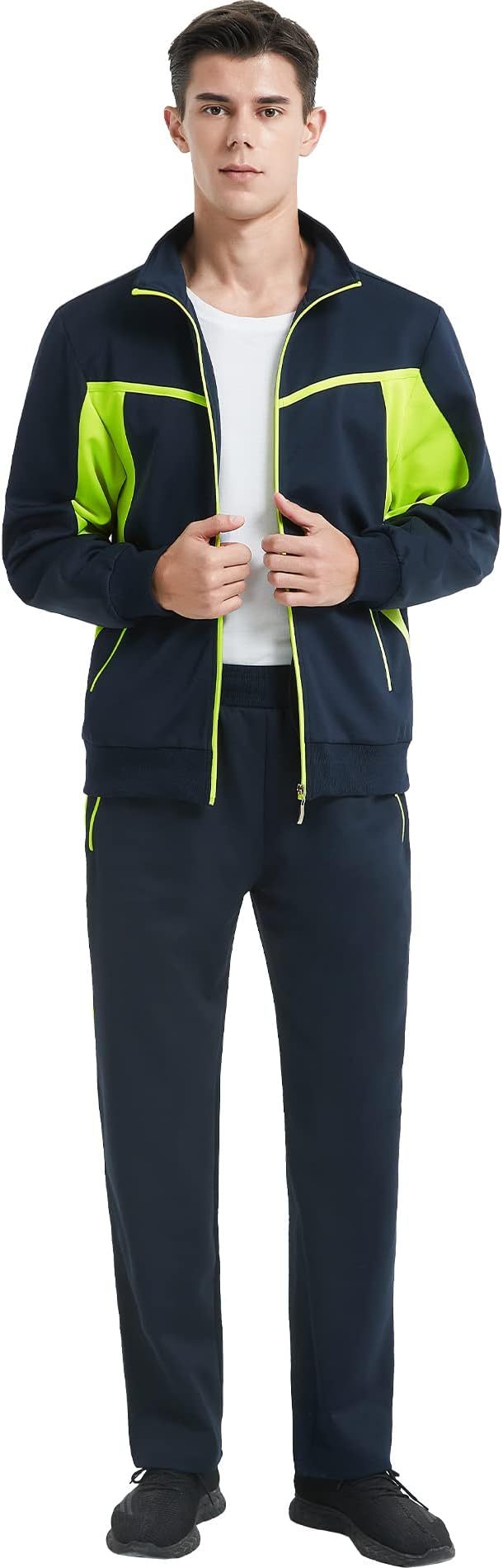 IGEEKWELL Men's Casual Track Suits Full Zip Hooded Sweatsuits Jogging Sports Tracksuit -CFMST00002|Swisswell