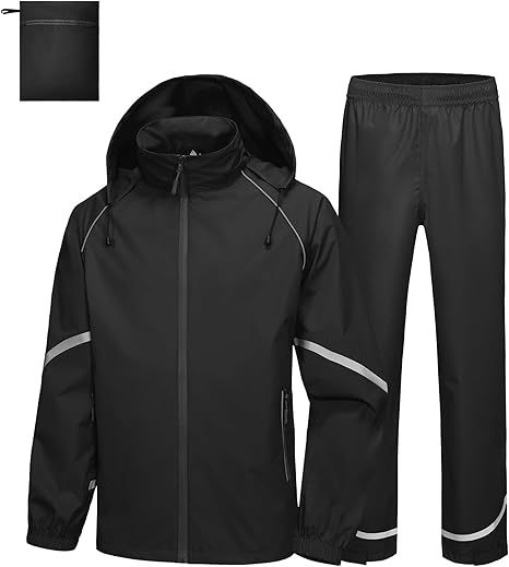 Men's Waterproof Lightweight Hooded Rainsuit-TUMRS05175