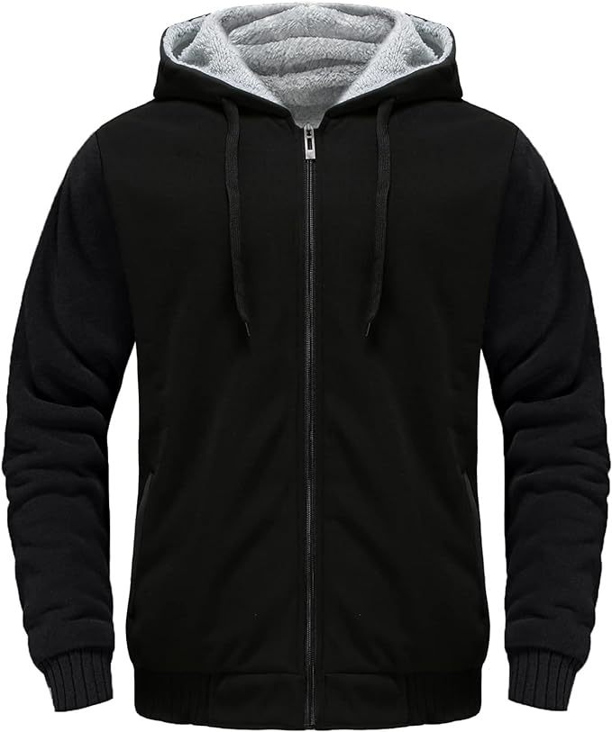 IGEEKWELL Men's Winter Hoodies Full Zip Up Fleece Sherpa Lined Heavyweight Jacket-ZITY0652|Swisswell