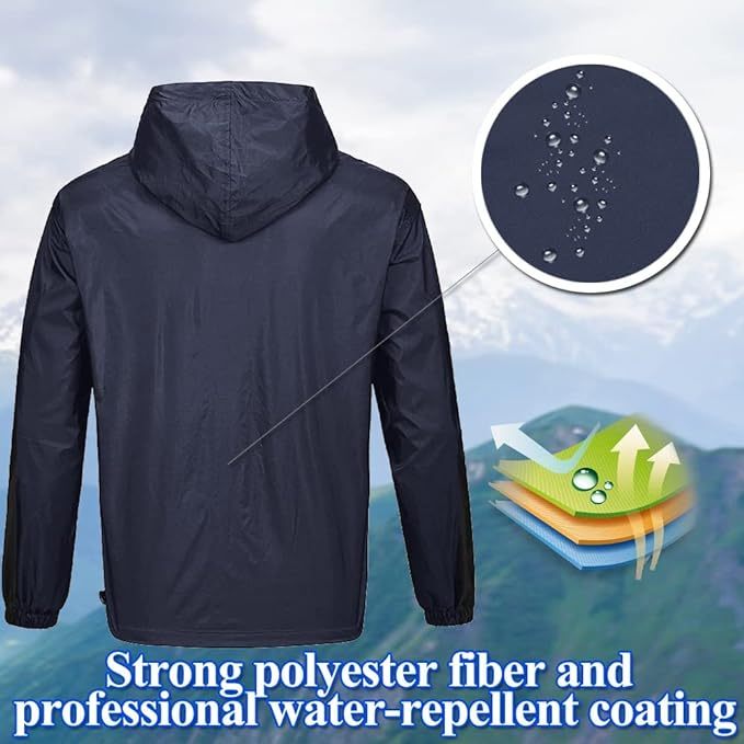 IGEEKWELL Men's Waterproof Lightweight Windbreaker Hooded Rain Jacket for Hiking-CFMNY00001|Swisswell