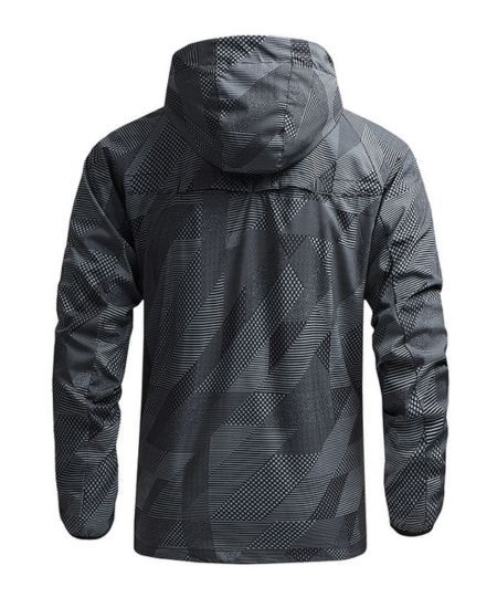 SWISSWELL Men's Striped Full Sports Waterproof Breathable Rain Jacket Windbreaker-ZPK010371|Swisswell