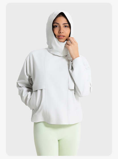 SWISSWELL Women's Detachable Hood Short Windproof Windbreaker Waterproof Jacket DAW039|Swisswell