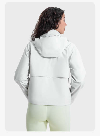SWISSWELL Women's Detachable Hood Short Windproof Windbreaker Waterproof Jacket DAW039|Swisswell