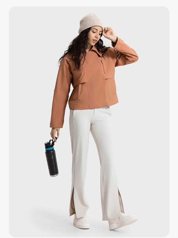 SWISSWELL Women's Detachable Hood Short Windproof Windbreaker Waterproof Jacket DAW039|Swisswell