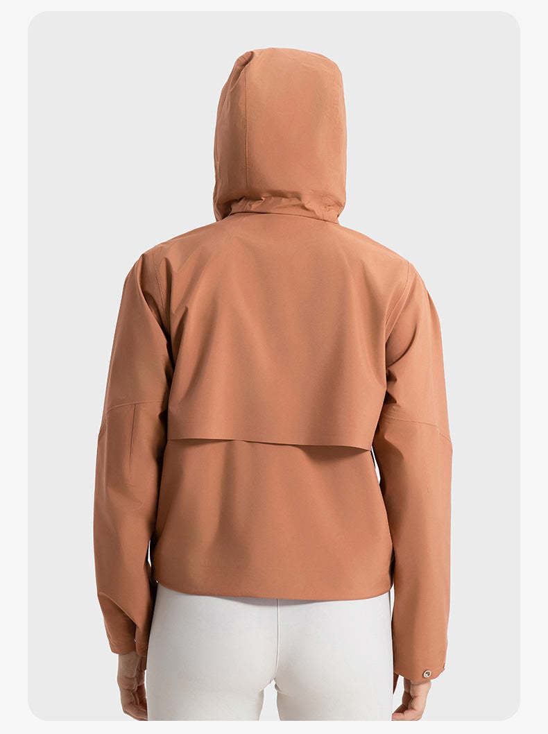 SWISSWELL Women's Detachable Hood Short Windproof Windbreaker Waterproof Jacket DAW039|Swisswell