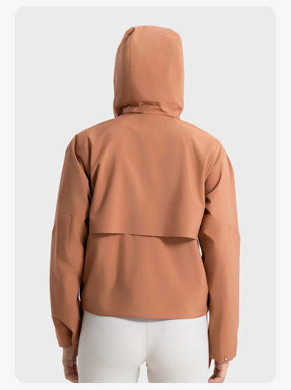 SWISSWELL Women's Detachable Hood Short Windproof Windbreaker Waterproof Jacket DAW039|Swisswell