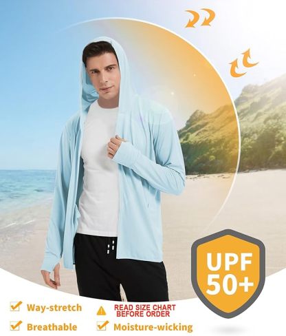 IGEEKWELL Men's Full Zip Hoodie UV Protection Clothing Qucik Dry Shirts Performance Fishing Jackets|Swisswell