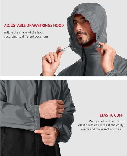 IGEEKWELL Men's Rain Hooded Jacket Golf Raincoat Waterproof Windbreaker-CUMRC03998|Swisswell