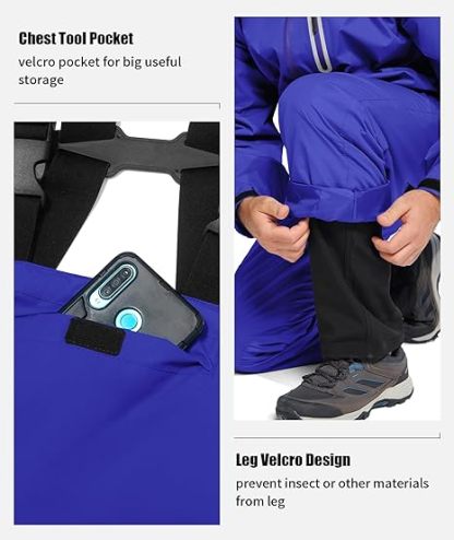 Men's Waterproof Jacket and Bibs Pants Rainwear-CUMRS03371