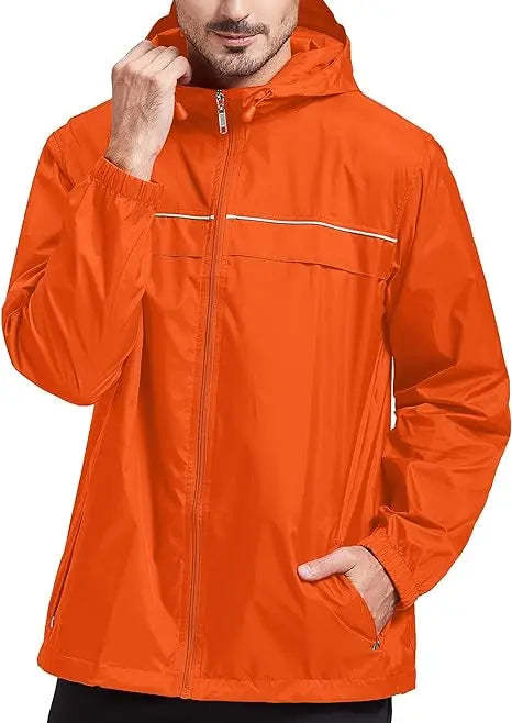 SWISSWELL Men's High Quality Waterproof Outdoor Raincoat Zip Up Hooded Jacket -ZPK000011|Swisswell