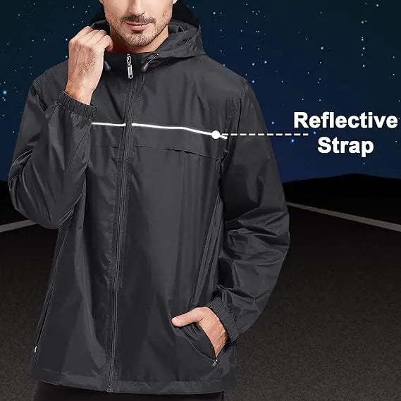 SWISSWELL Men's High Quality Waterproof Outdoor Raincoat Zip Up Hooded Jacket -ZPK000011|Swisswell