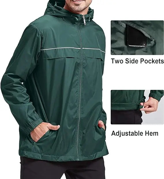SWISSWELL Men's High Quality Waterproof Outdoor Raincoat Zip Up Hooded Jacket -ZPK000011|Swisswell