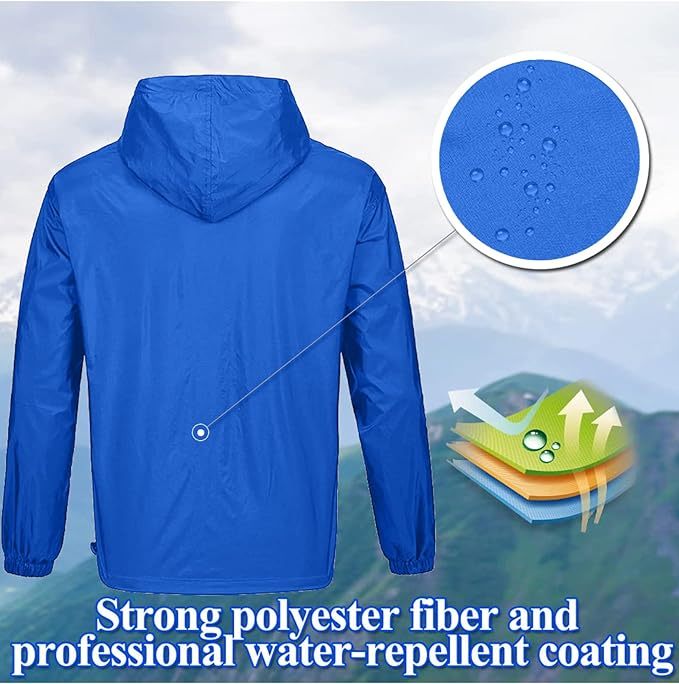IGEEKWELL Men's Waterproof Lightweight Windbreaker Hooded Rain Jacket for Hiking-CFMNY00001|Swisswell