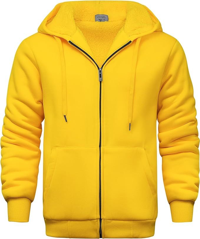 IGEEKWELL Men's Winter Hoodies Full Zip Up Fleece Sherpa Lined Heavyweight Jacket-ZITY0652|Swisswell