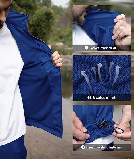 Men's Waterproof Lightweight  Outdoor Rainwear-TUMRS00209