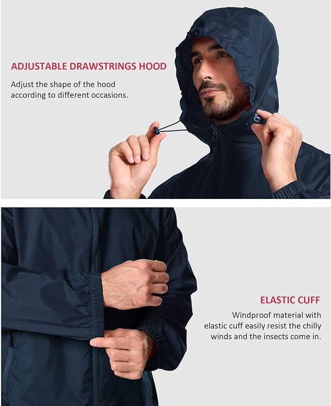 IGEEKWELL Men's Rain Hooded Jacket Golf Raincoat Waterproof Windbreaker-CUMRC03998|Swisswell