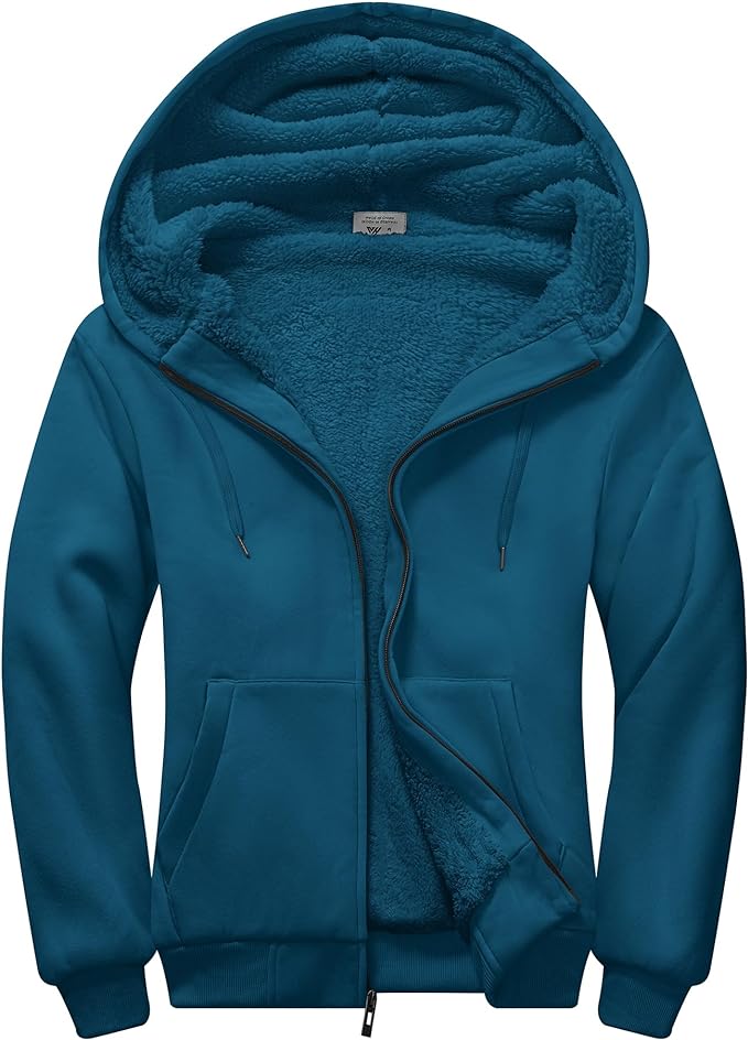 IGEEKWELL Men's Winter Hoodies Full Zip Up Fleece Sherpa Lined Heavyweight Jacket-ZITY0652|Swisswell